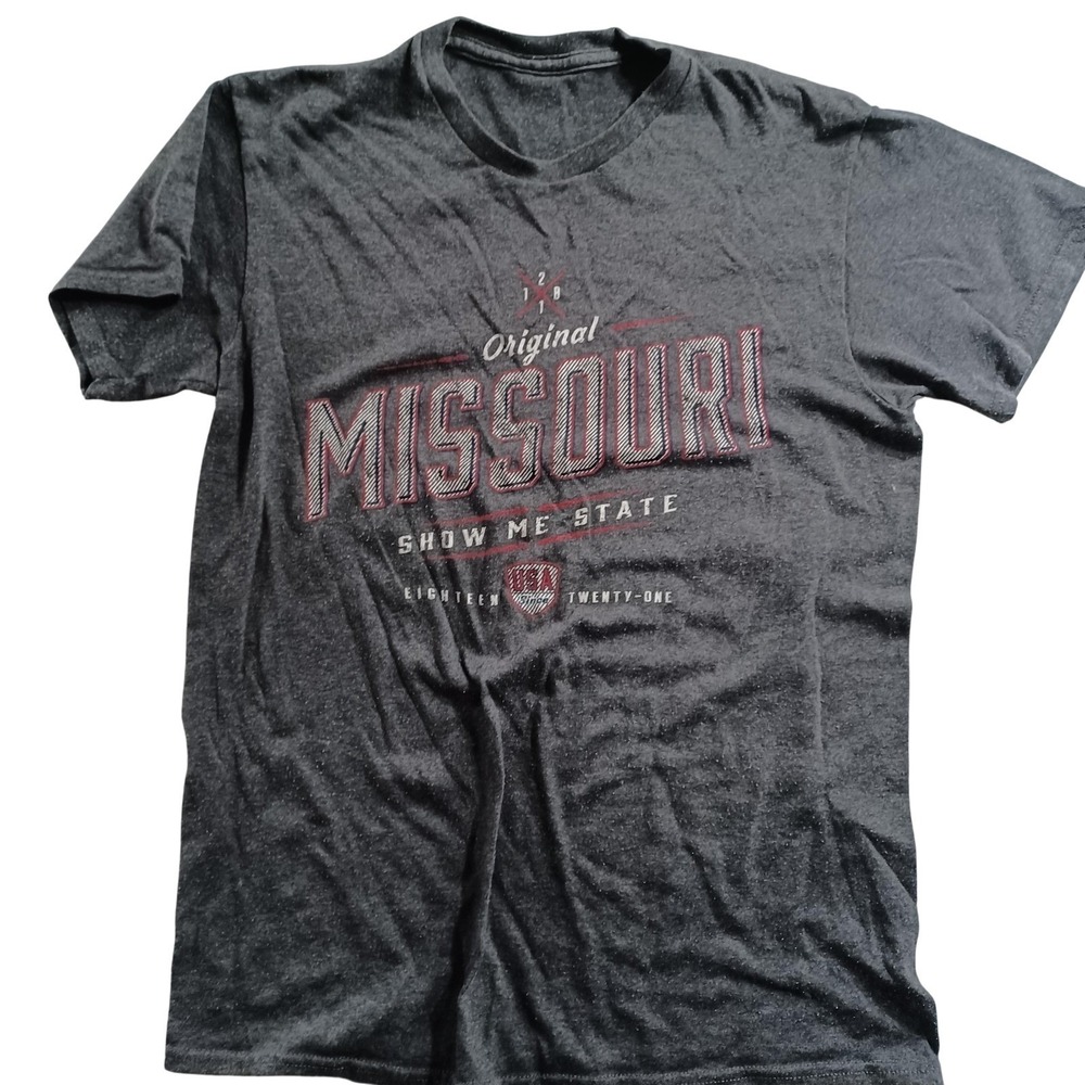 Missouri Shirt Womens Large Gray Graphic Show Me State Short Sleeve Tee Top